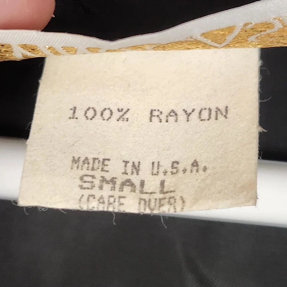 Vintage Hearts Dress Womens Small 3/4 Black Peplum‎ Velvet 2 Piece Made USA 80s - Picture 16 of 16